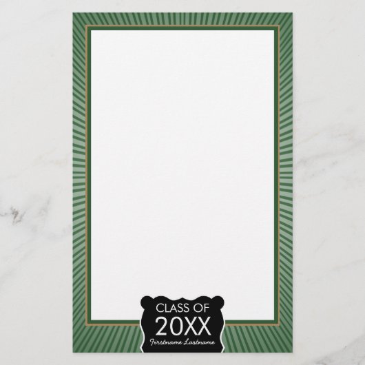 Afstuderen - Groene grens met klasse van Briefpapier (Voorkant)