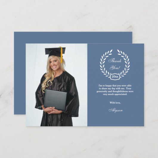 Afstuderen grote foto Hartelijk dank Bedankkaart (Voorkant / Achterkant)