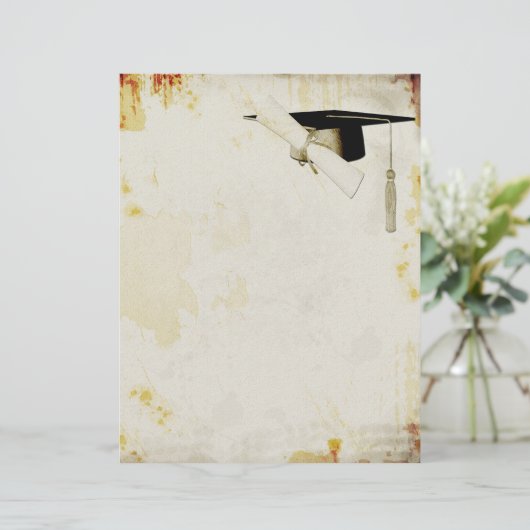 Afstuderen Grunge Letterhead (Staand voorkant)