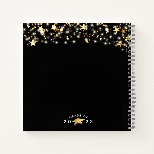 Afstuderen Guest Book 2022 Photo Black Gold Notitieboek (Achterkant)