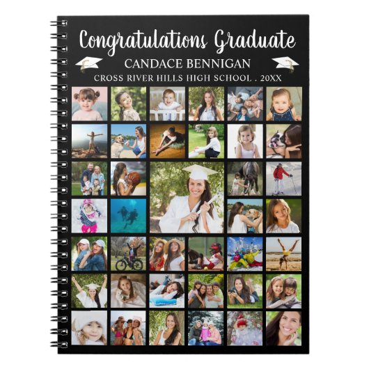 Afstuderen Guestbook Memory Book Photo Collage Notitieboek (Voorkant)