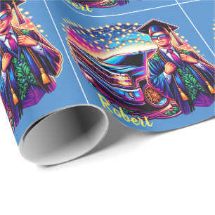 Afstuderen Guy Met Pickup Truck Custom Cadeaupapier