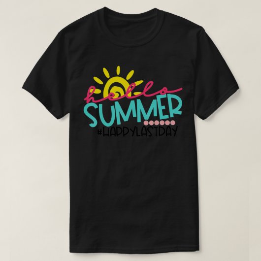 Afstuderen Hallo Zomer Gelukkig Laatste Dag Kinder T-shirt (Design voorkant)