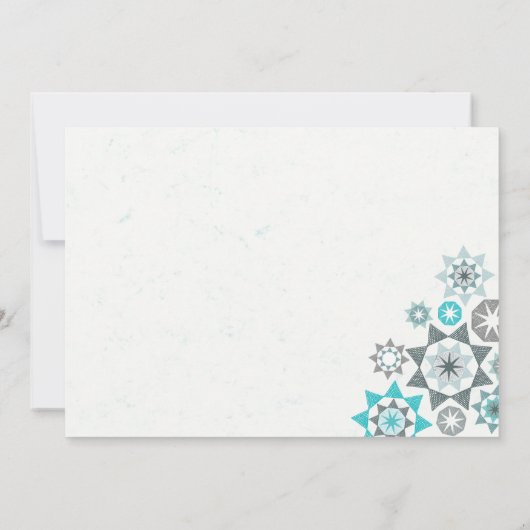 Afstuderen Hand Drawn Shapes Tropicana Blauwgroen Bedankkaart (Achterkant)