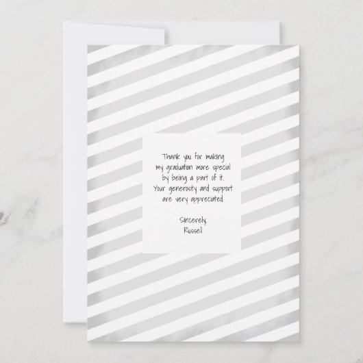 Afstuderen hand Lettert Dank u | Eén foto Bedankkaart (Achterkant)