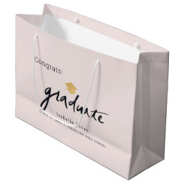 Afstuderen handgeschreven afstudeerdop roze groot cadeauzakje