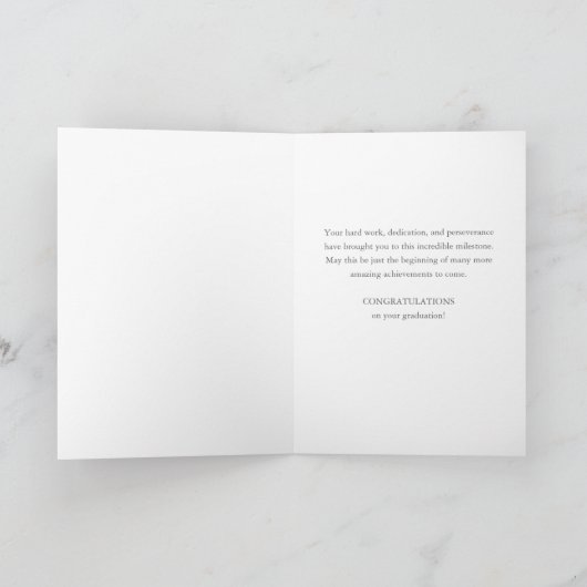 Afstuderen Handgeschreven Congrats Aangepaste naam Kaart (Binnen)