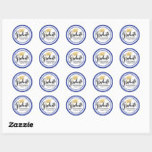 Afstuderen handgeschreven Faux Gold Foil Pet Navy  Ronde Sticker (Vel)