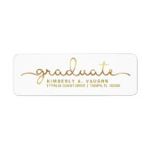 Afstuderen Handgeschreven Gold Foil Look Script Etiket (Voorkant)