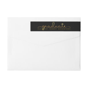 Afstuderen handgeschreven Gold Shimmer Script Wrap