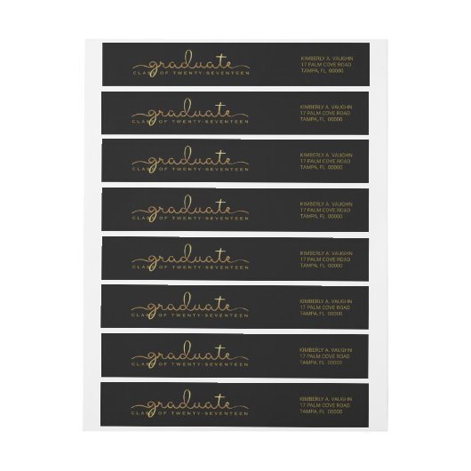 Afstuderen handgeschreven Gold Shimmer Script Wrap (Vel)
