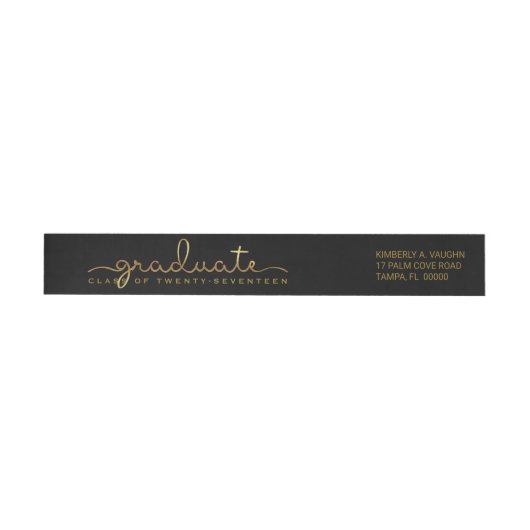 Afstuderen handgeschreven Gold Shimmer Script Wrap (Individueel)