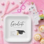 Afstuderen handgeschreven script-Afstuderen Papieren Bordje (Feest)