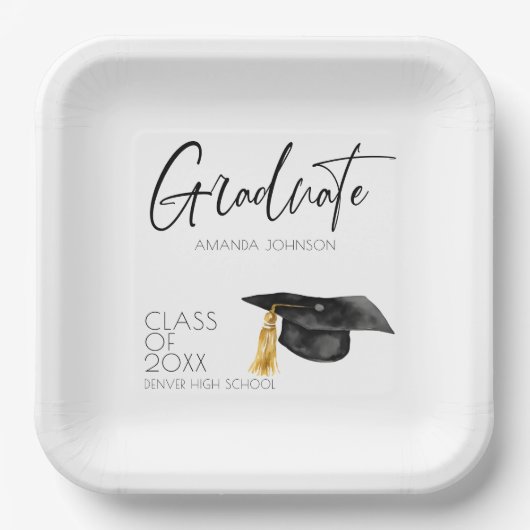 Afstuderen handgeschreven script-Afstuderen Papieren Bordje (Voorkant)