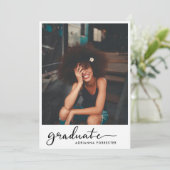Afstuderen handgeschreven script Moderne foto Kaart (Staand voorkant)