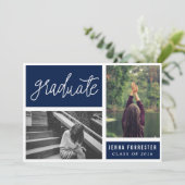 Afstuderen handgeschreven script twee foto's marin kaart (Staand voorkant)