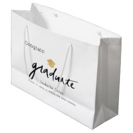 Afstuderen handgeschreven scriptafstudeerdop wit groot cadeauzakje