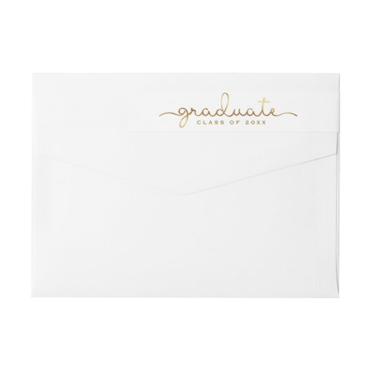 Afstuderen handmatige Letterige Gold Script-omloop (Achterkant)