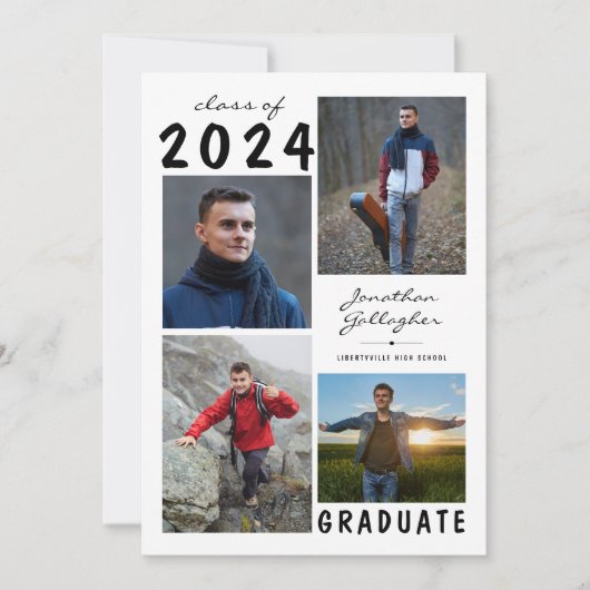 Afstuderen handschrift 5 Foto collage Aankondiging (Voorkant)