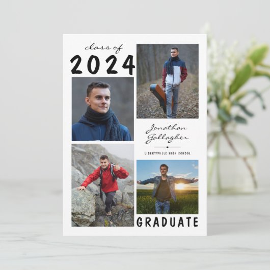 Afstuderen handschrift 5 Foto collage Aankondiging (Staand voorkant)