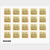 Afstuderen handschrift | Dank u Gouden folie Vierkante Sticker (Vel)