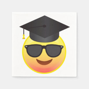 Afstuderen Happy Sunglasses Emoji Party Servetten
