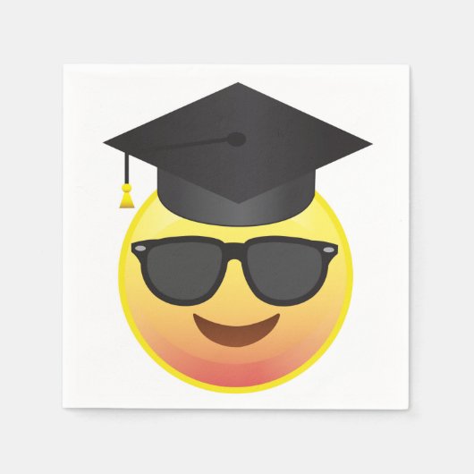 Afstuderen Happy Sunglasses Emoji Party Servetten (Voorkant)