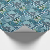 Afstuderen Hart Parels Bloemen Cadeaupapier (Hoek)