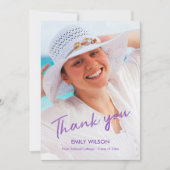 Afstuderen Hartelijk dank Afstudeerder foto Violet Aankondiging (Voorkant)