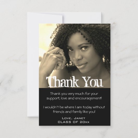Afstuderen Hartelijk dank Afstudeerder Fotokaart Bedankkaart (Voorkant)