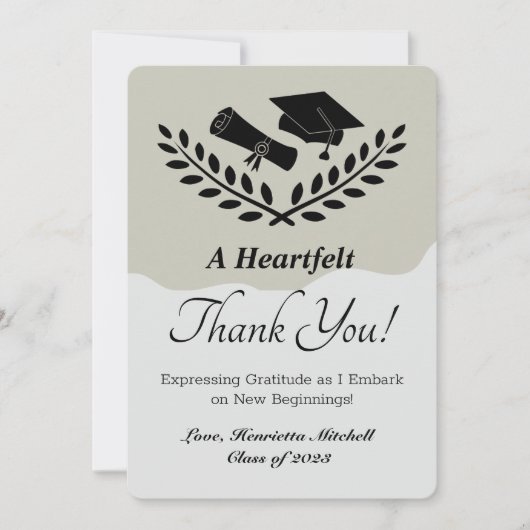 Afstuderen Hartelijk dank Bedankkaart (Voorkant)
