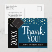 Afstuderen Hartelijk dank elk jaar Confetti Blue Briefkaart (Voorkant / Achterkant)