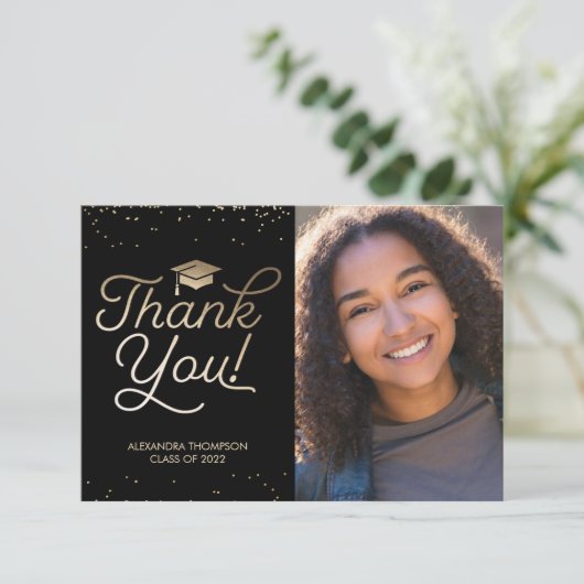 Afstuderen Hartelijk dank - Foto, bericht Kaart (Staand voorkant)