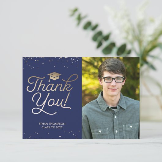 Afstuderen Hartelijk dank - Foto, bericht Kaart (Staand voorkant)