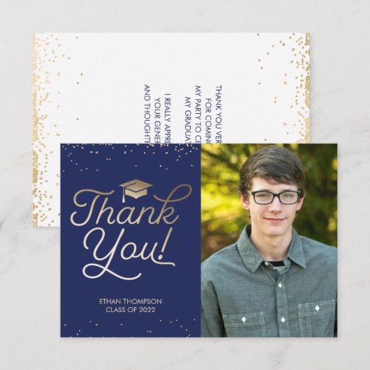 Afstuderen Hartelijk dank - Foto, bericht Kaart (Voorkant / Achterkant)