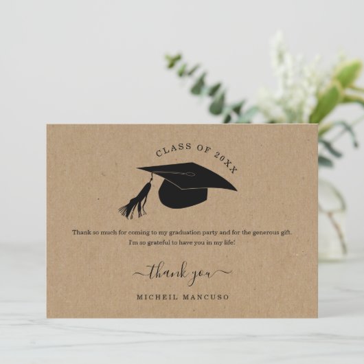 Afstuderen Hartelijk dank - High School of College Bedankkaart (Staand voorkant)