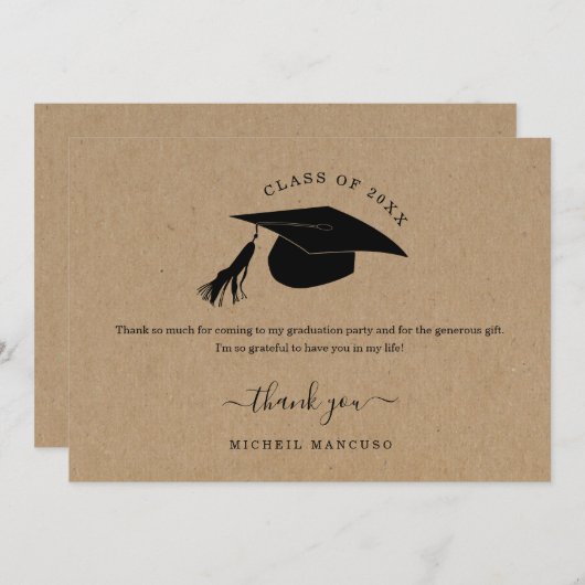 Afstuderen Hartelijk dank - High School of College Bedankkaart (Voorkant / Achterkant)