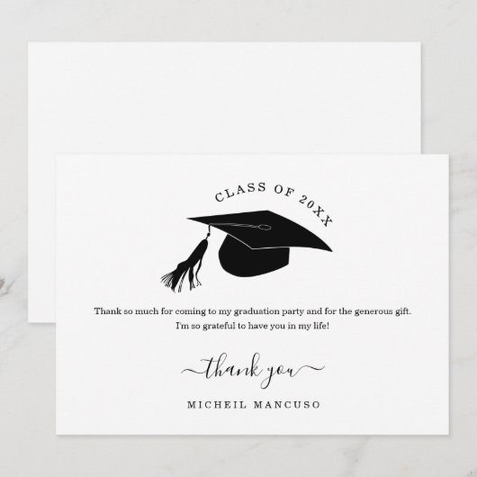 Afstuderen Hartelijk dank - High School of College Bedankkaart (Voorkant / Achterkant)