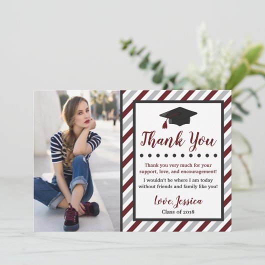 Afstuderen - Hartelijk dank - Kaart met foto | Mar (Staand voorkant)