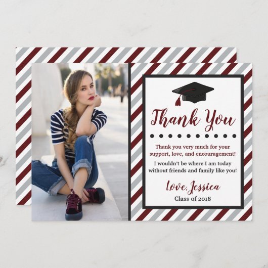 Afstuderen - Hartelijk dank - Kaart met foto | Mar (Voorkant / Achterkant)