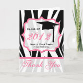 Afstuderen Hartelijk dank - Klasse van Zebra 2012 Bedankkaart (Voorkant)