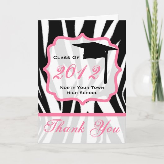 Afstuderen Hartelijk dank - Klasse van Zebra 2012 Bedankkaart (Voorkant)