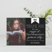 Afstuderen Hartelijk dank voor de foto Pijl-achter Bedankkaart (Staand voorkant)