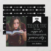 Afstuderen Hartelijk dank voor de foto Pijl-achter Bedankkaart (Voorkant / Achterkant)