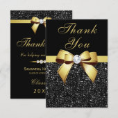 Afstuderen Hartelijk dank voor de zwarte reeks Gol Bedankkaart (Voorkant / Achterkant)