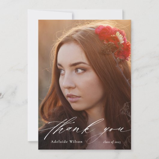 Afstuderen Hartelijk dank voor foto's en witte ove Bedankkaart (Voorkant)