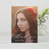 Afstuderen Hartelijk dank voor foto's en witte ove Bedankkaart (Staand voorkant)