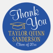 Afstuderen Hartelijk dank voor het script Royal Bl Ronde Sticker (Voorkant)