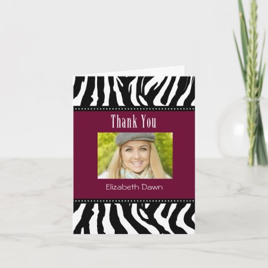 Afstuderen Hartelijk dank Zebra Bedankkaart (Voorkant)