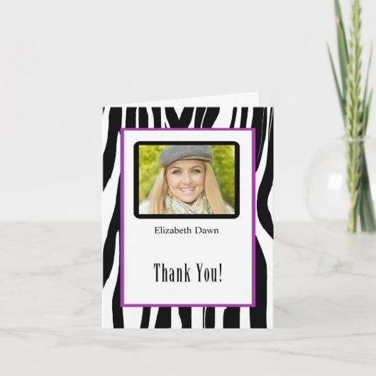 Afstuderen Hartelijk dank Zebra Bedankkaart (Voorkant)